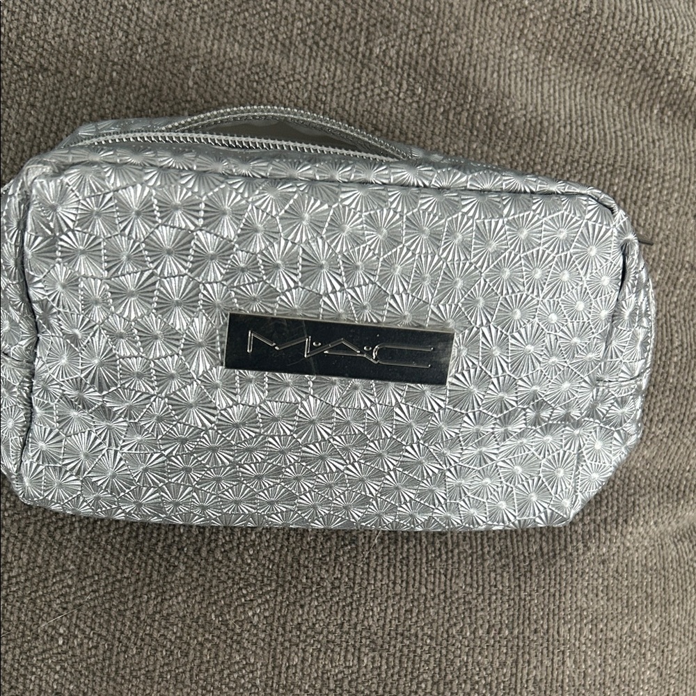 MAC Silver Cosmetic Bag